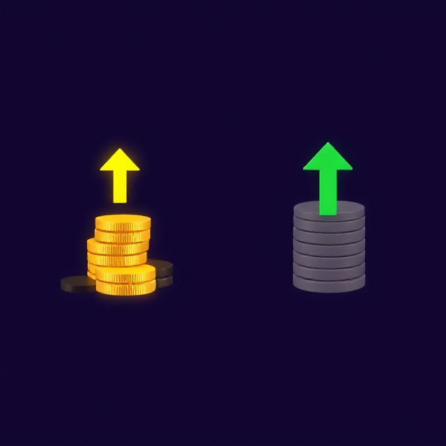Split screen graphic comparing high RTP online slots with low RTP slots