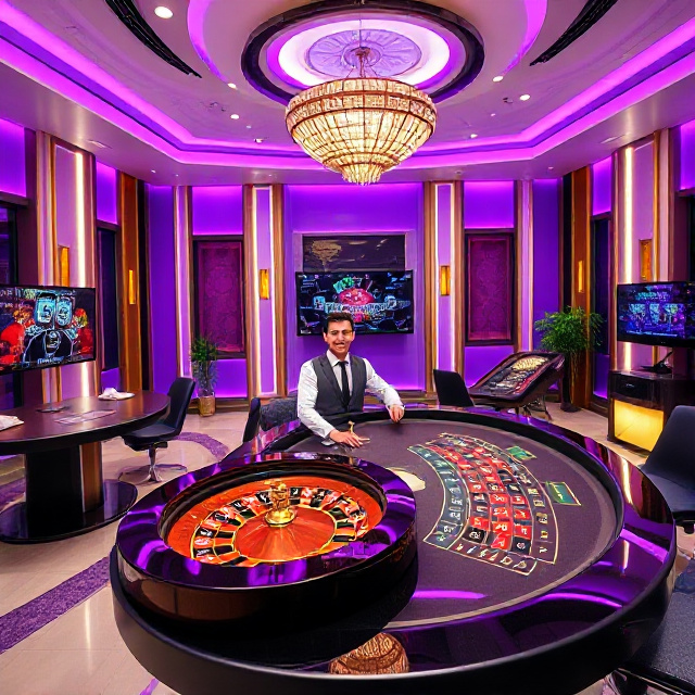 Live casino dealer studio with roulette and baccarat tables for Southeast Asia players